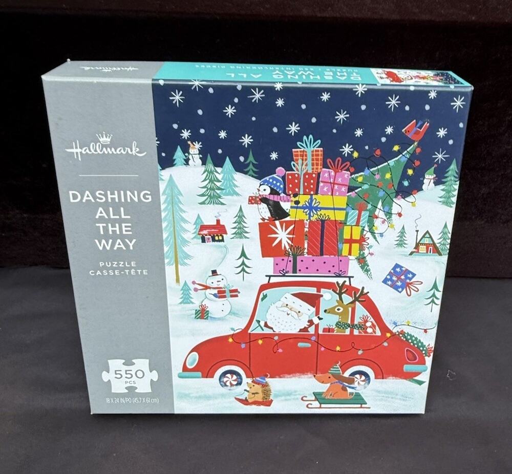HALLMARK DASHING ALL THE WAY 550 PIECE JIGSAW PUZZLE 18" X 24" NEW Sealed